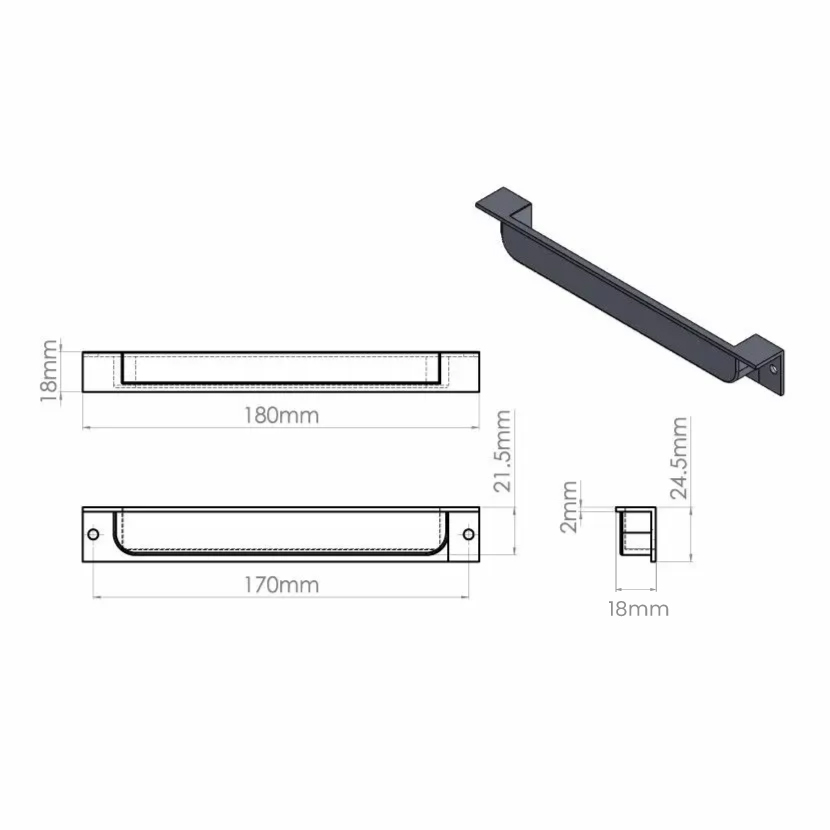 Jaladera de embutir ERNESTA