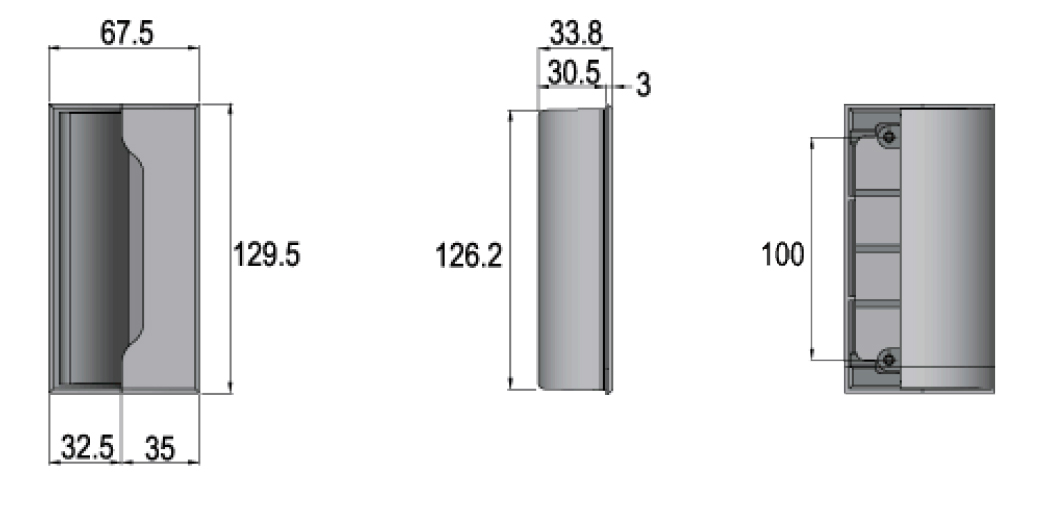 Contra de cerradura españoleta para mueble metálico, acabado  NEGRO