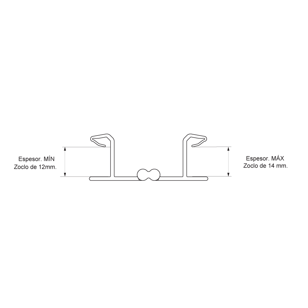 Zoclo FUTURE para gabinetes de cocina, acabado negro ingo