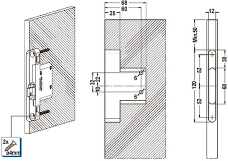 Colgador oculto JOURNEY 821 para embutir en costado de gabinetes 