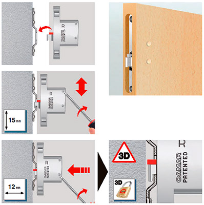 Colgador oculto JOURNEY 821 para embutir en costado de gabinetes 