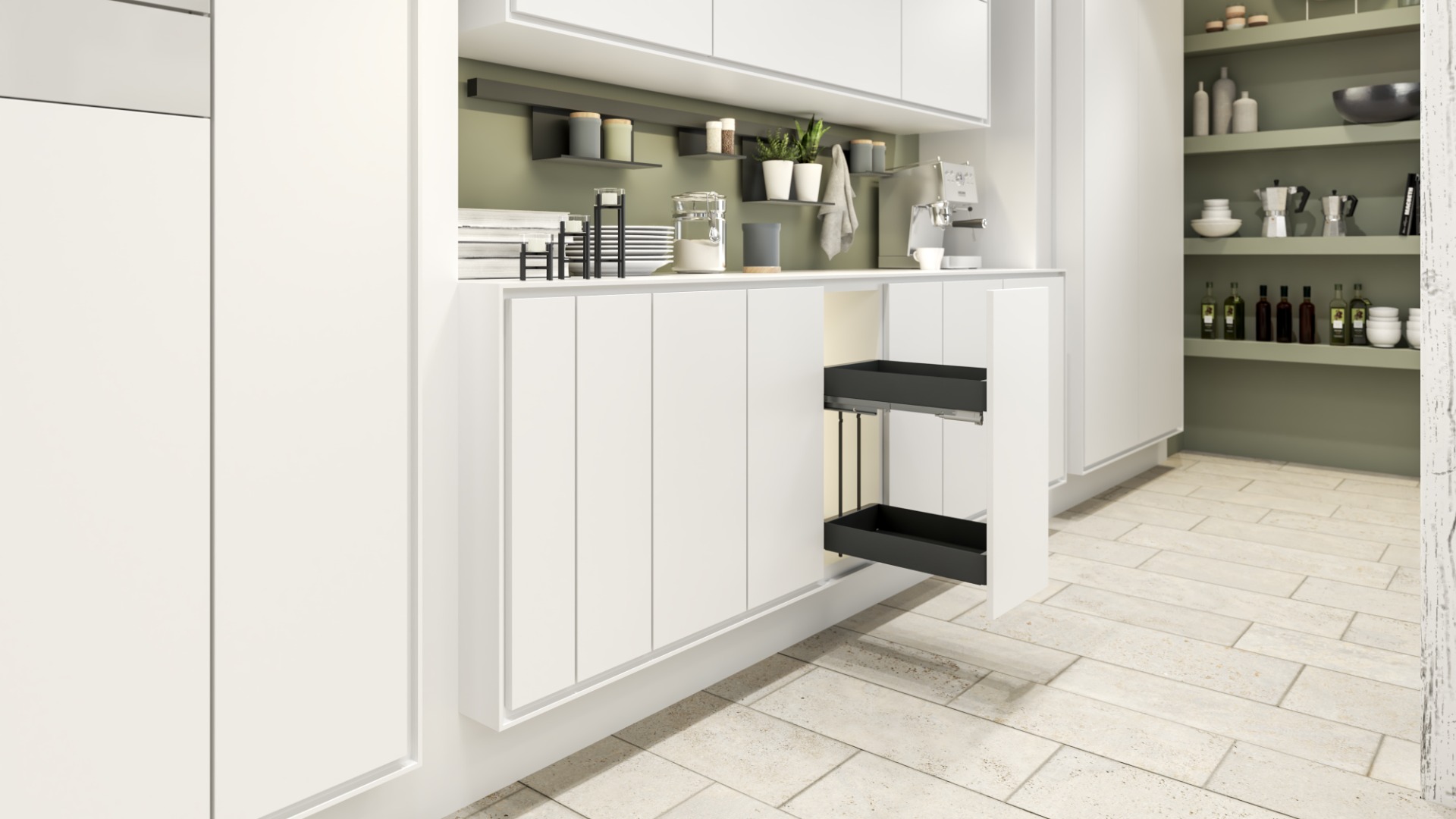 Extraíble para gabinete bajo K-LINE, color antracita