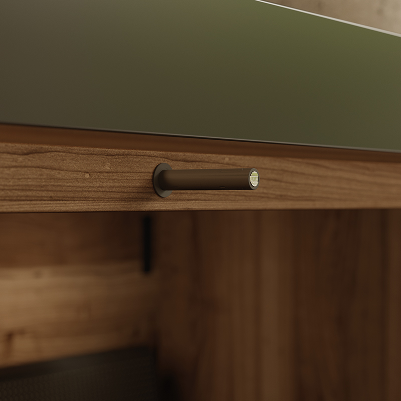 Sistema de apertura K-PUSH TECH para puerta gabinete, color antracita