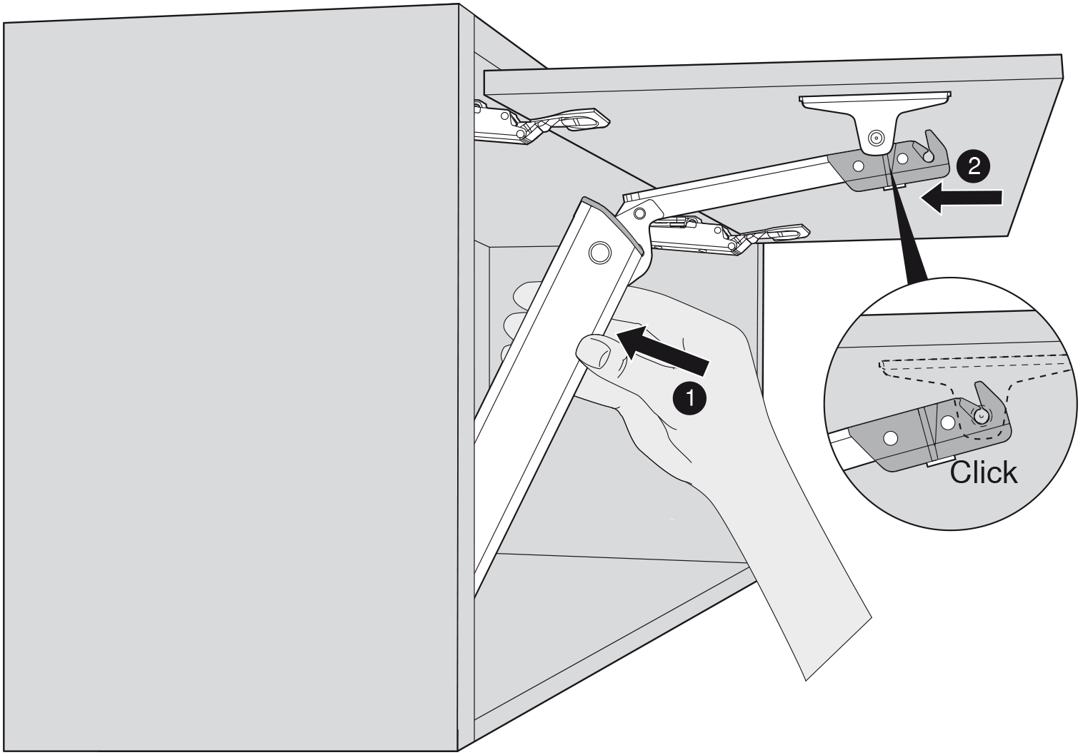Mecanismo de elevación AVENTOS HK-XS TIP-ON