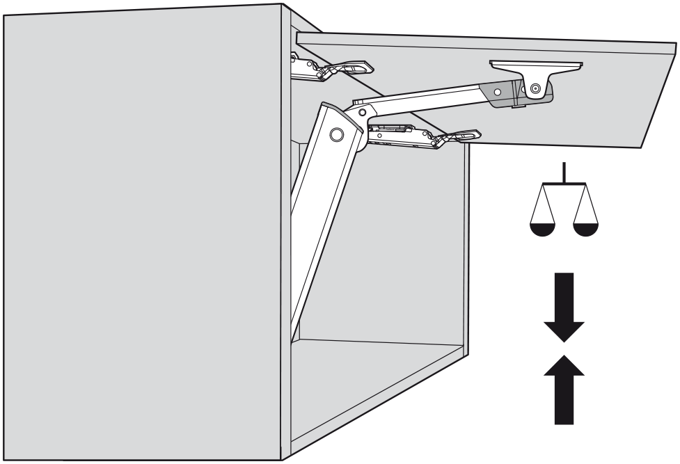 Mecanismo de elevación AVENTOS HK-XS TIP-ON