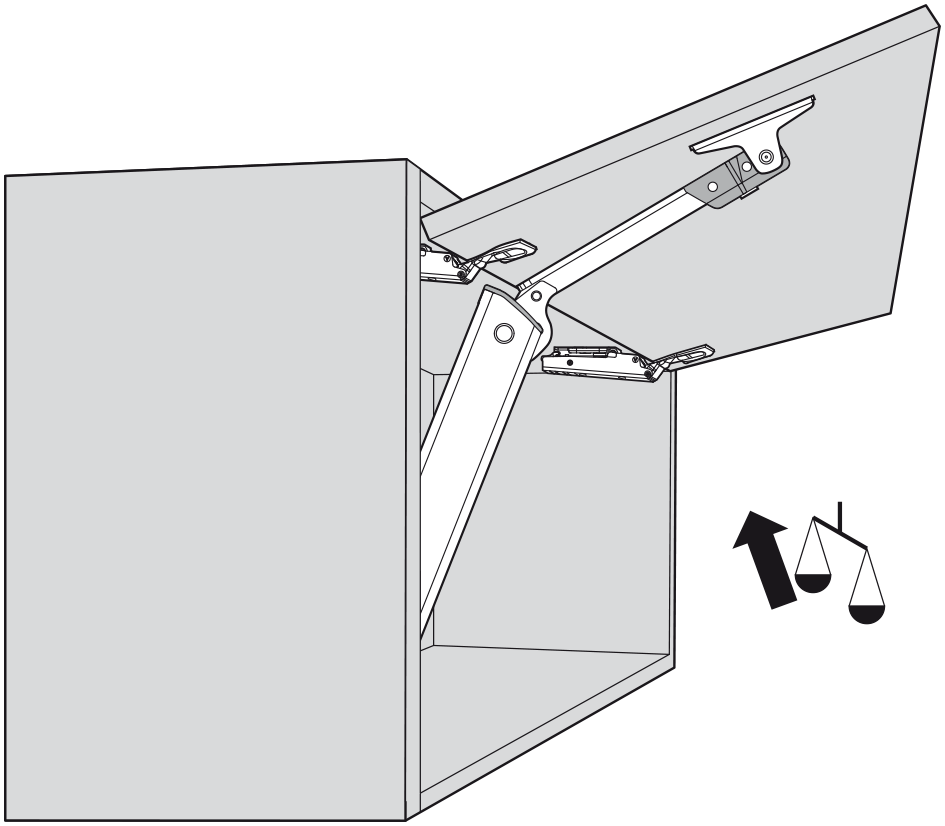 Mecanismo de elevación AVENTOS HK-XS TIP-ON