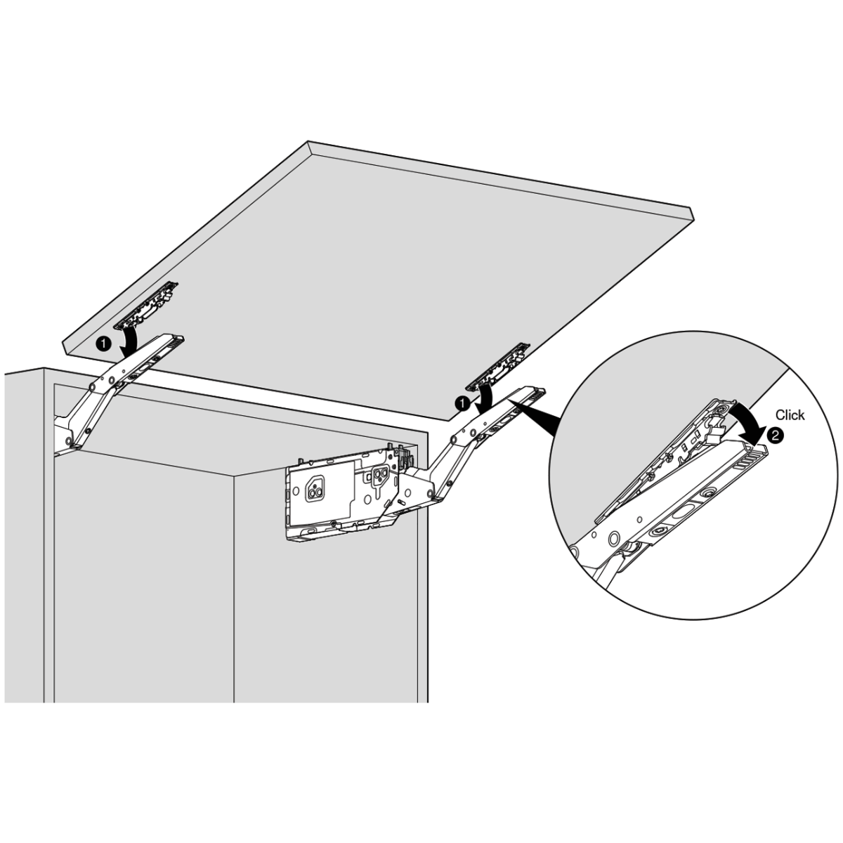 Mecanismo de elevación AVENTOS HK top TIP-ON