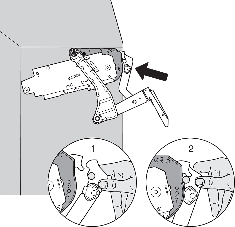 Brazos para AVENTOS HS para altura del gabinete de 350 a 800mm de altura.