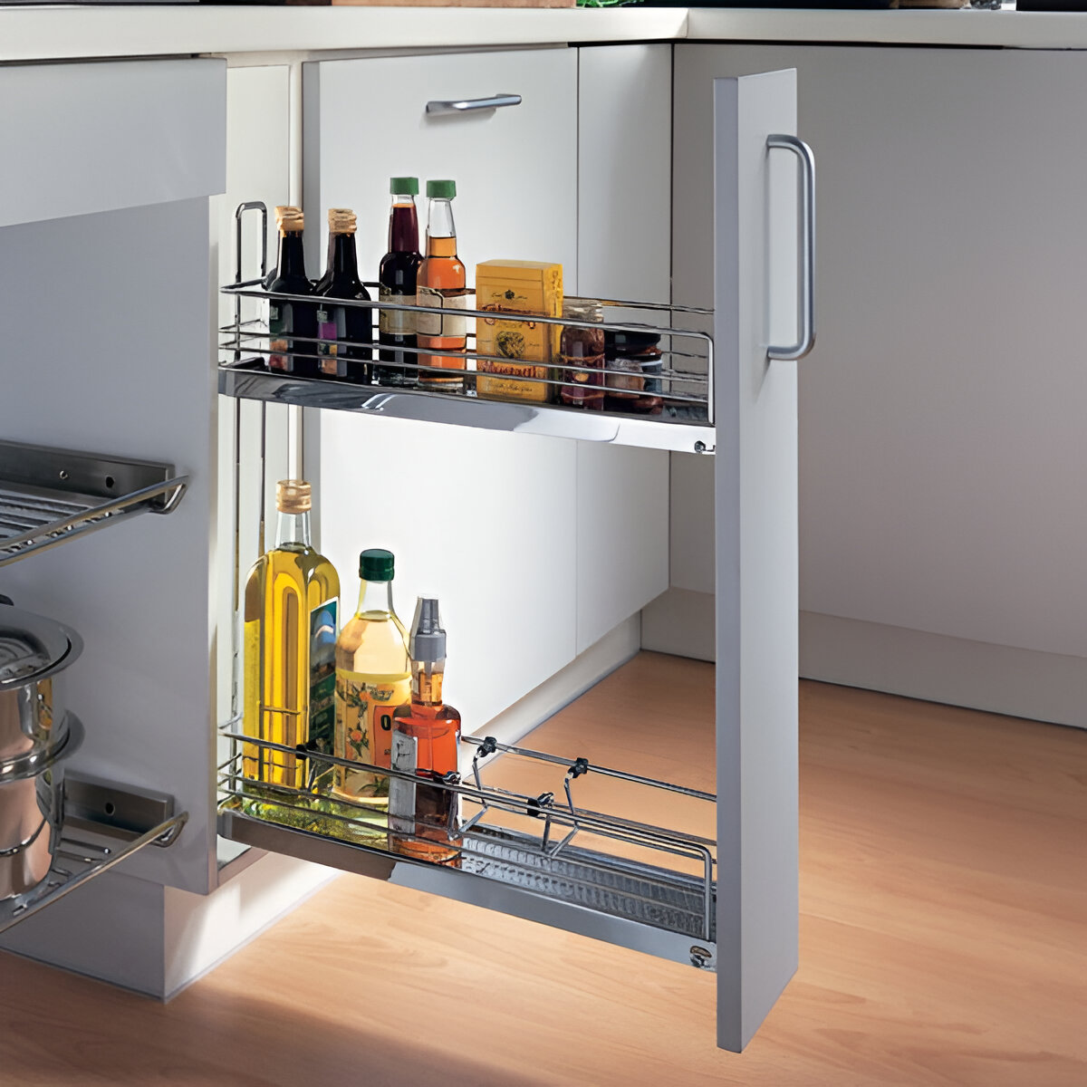 Extraíble botellero CLASSIC, para gabinete de 150mm