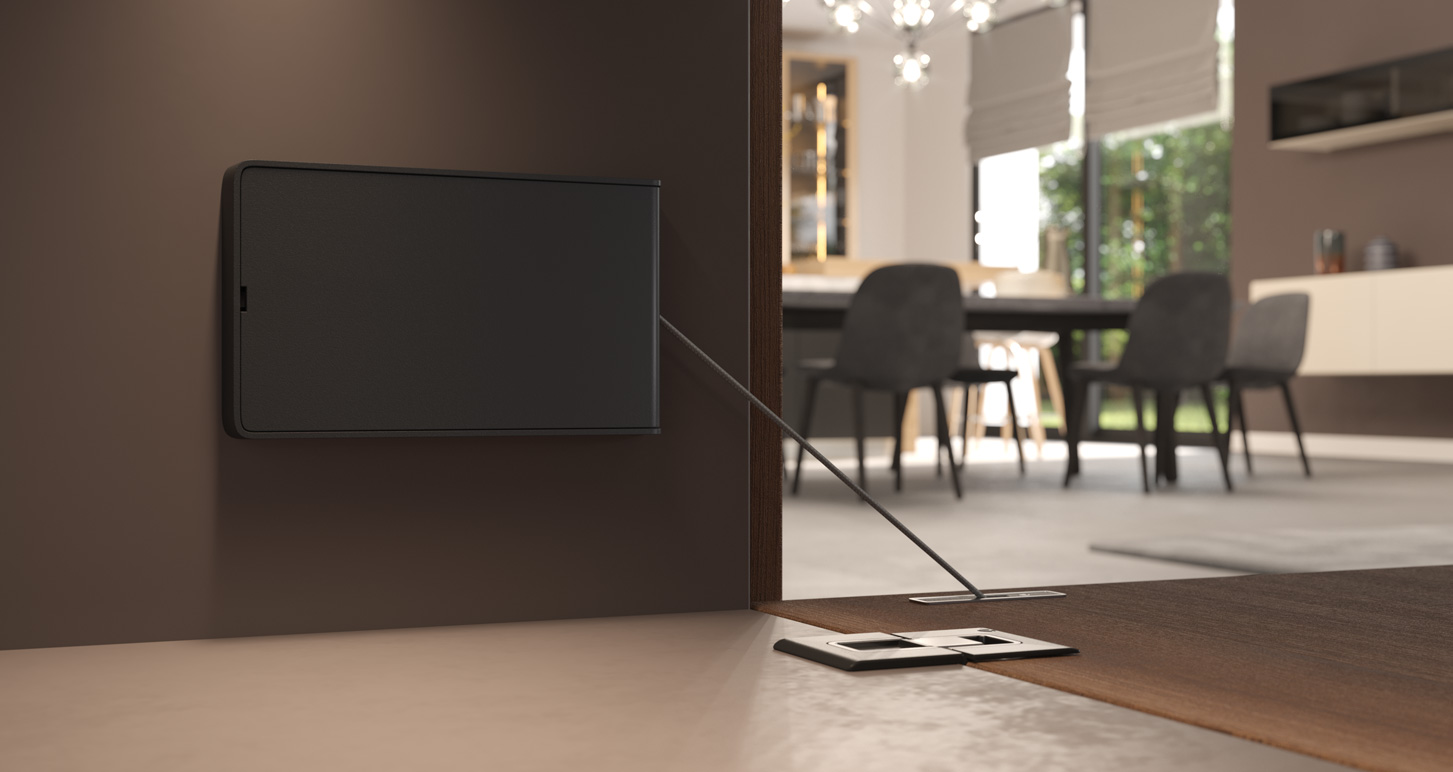 Sistema de apertura KIARO EASY para mueble de madera, color antracita