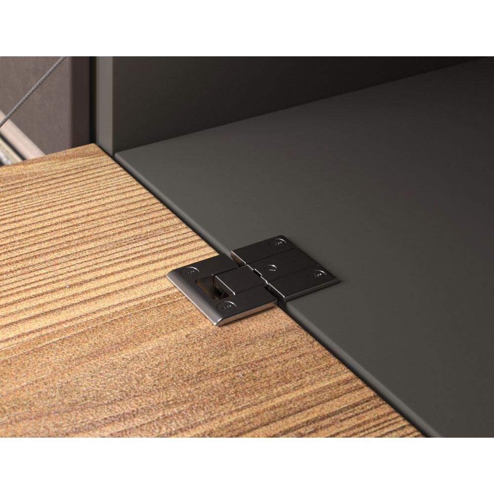 Bisagra KIMANA de 90º para puerta tipo secreter, color niquel negro