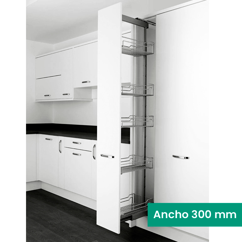 Kit 09 - Extraíble para cocina DISPENSA con 5 canastillas para mueble de 300 mm de ancho