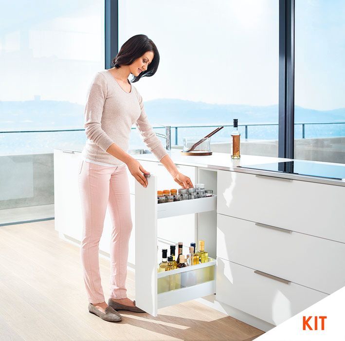 Kit Botellero TANDEMBOX antaro, altura M y C, 30 kg, color blanco
