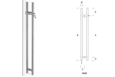 Manillón con Cerradura PBA KEY LOCK, 35 mm de diámetro