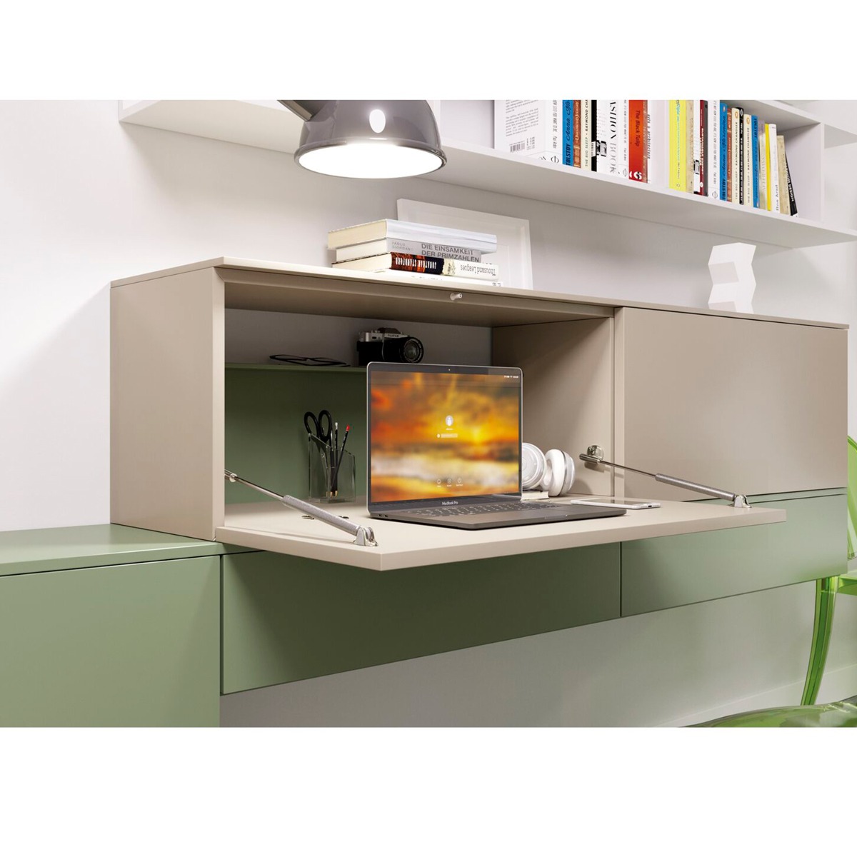 Sistema de apertura KRABY DESK tipo secreter para escritorio