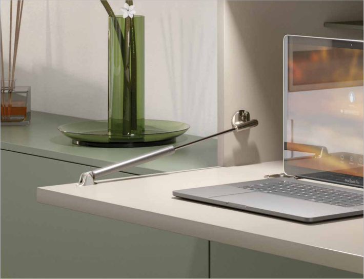 Sistema de apertura KRABY DESK tipo secreter para escritorio