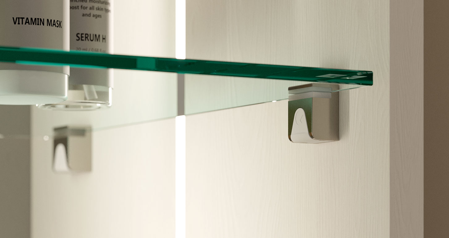 Soporte para entrepaño de vidrio KUBIC 