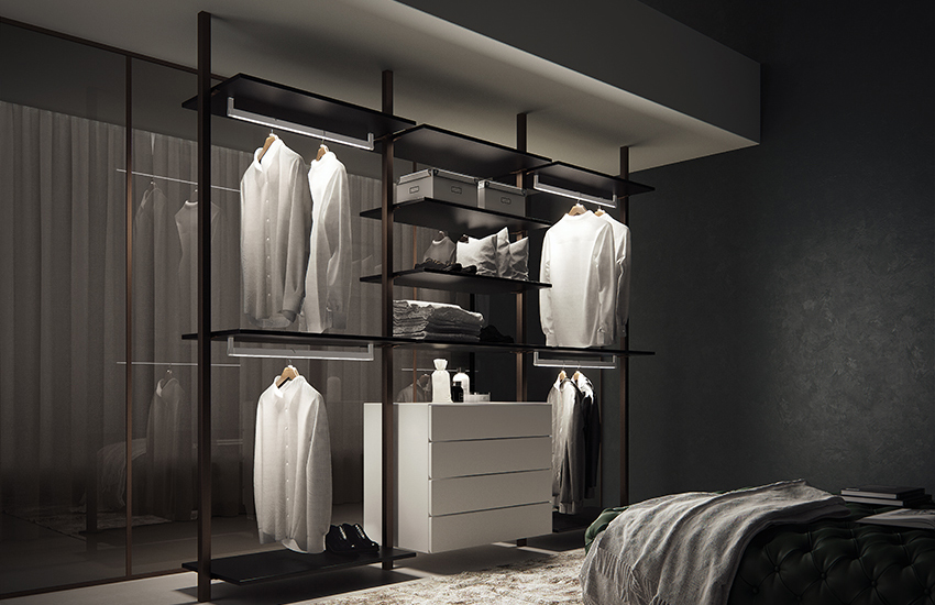 Perfil de aluminio para lámpara y colgador GOCCIA, acabado negro | M12 