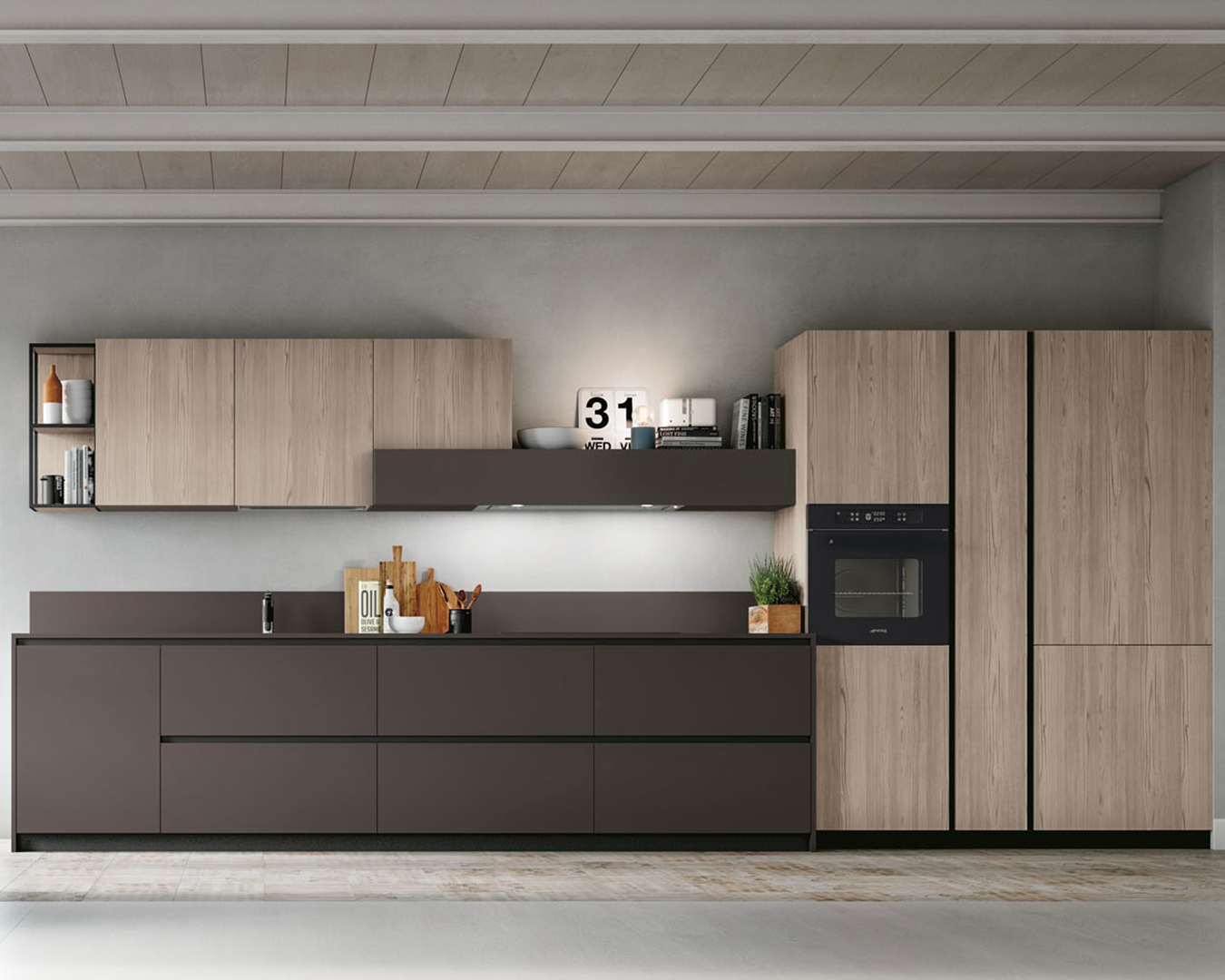 Tablero de MDF con laminado FENIX, Cacao Orinoco y trascara HPL Dark Chocolate, formato 1.22 x 2.44 m