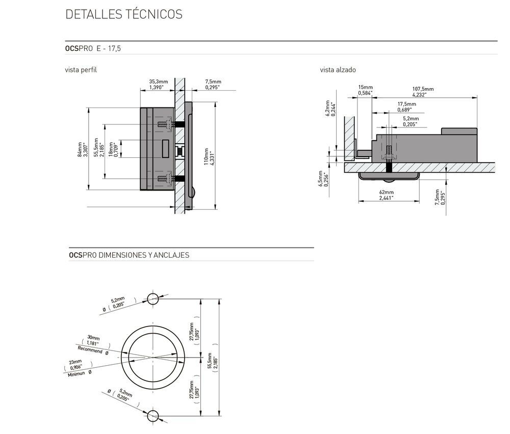 Cerradura electrónica OCS PRO para locker o mueble, acabado plata