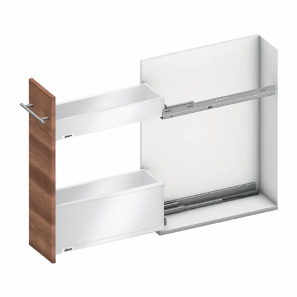 Botellero SPACE TWIN con correderas LEGRABOX, color inox