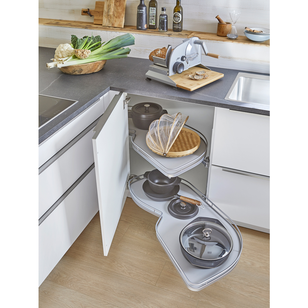 Extraíble de cocina para mueble en esquina LEMANS II CLASSIC, acabado cromo