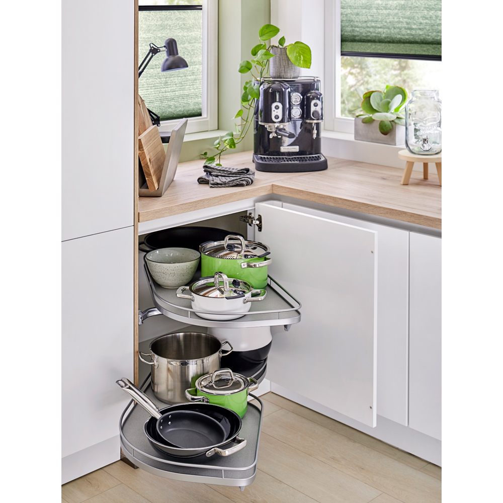 Extraíble de cocina para mueble en esquina LEMANS II CLASSIC, acabado cromo