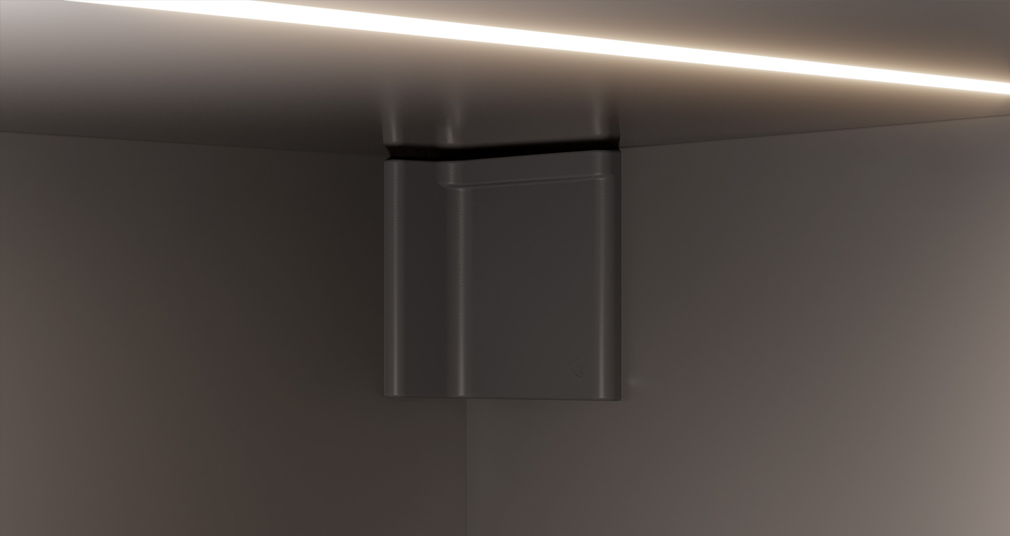 Colgador oculto LIBRA H11 para gabinetes bajos con taquetes premontados