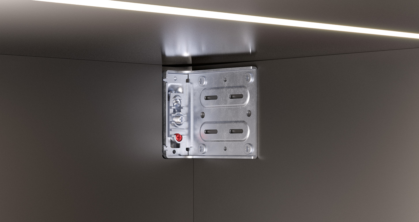 Colgador oculto LIBRA H11 para gabinetes bajos con taquetes premontados