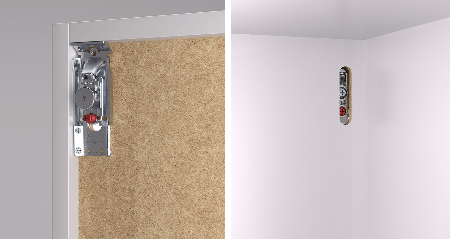 Colgador oculto LIBRA H1 para gabinetes altos