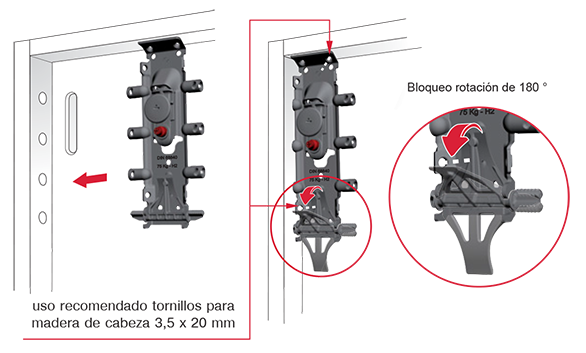 Colgador oculto LIBRA H2 para gabinetes altos