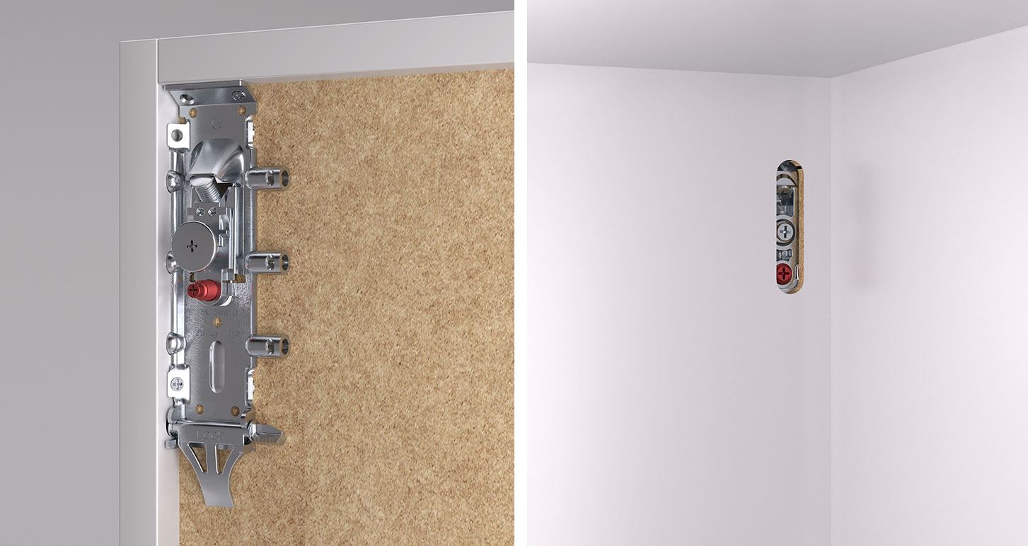 Colgador oculto LIBRA H2 para gabinetes altos