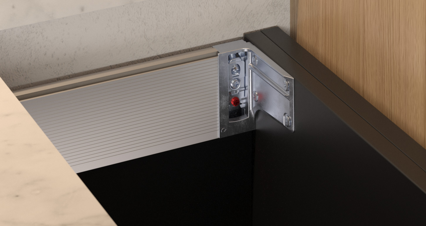 Colgador oculto LIBRA H7 para gabinetes bajos