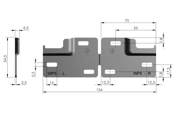 Colgador oculto LIBRA H6 para gabinetes altos