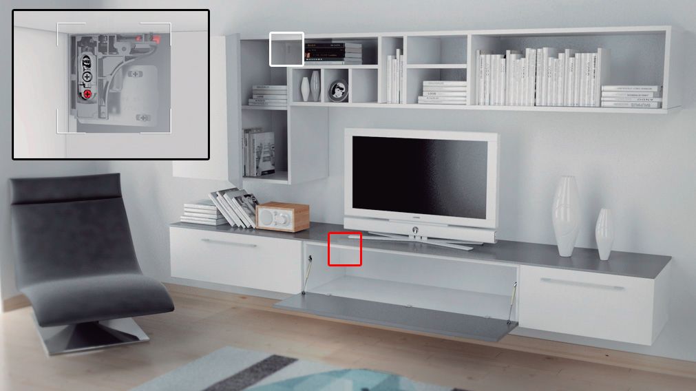 Colgador oculto LIBRA H6 para gabinetes altos