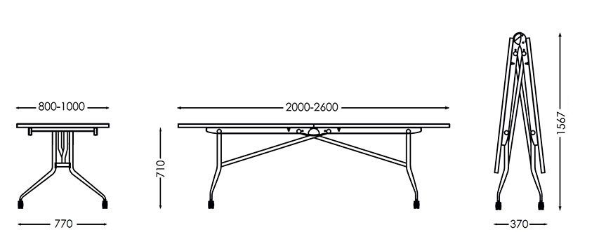 Sistema de patas libro con plegado mecánico ARGO, acabado antracita