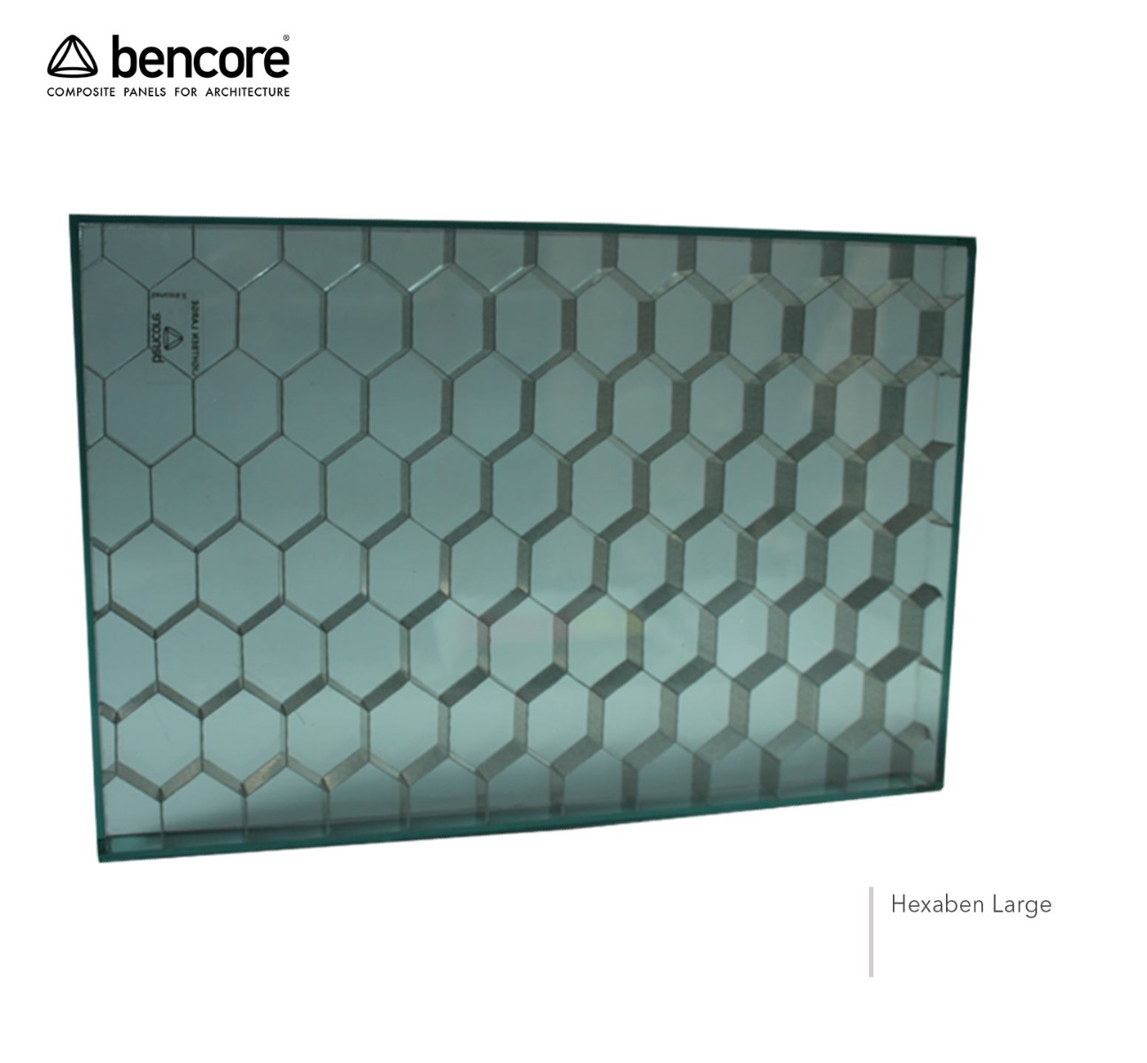 Muestra de panel translúcido BENCORE tamaño 210 mm x 297 mm