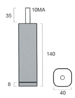 Pata LULU, altura 140 mm, acabado cromo. 
