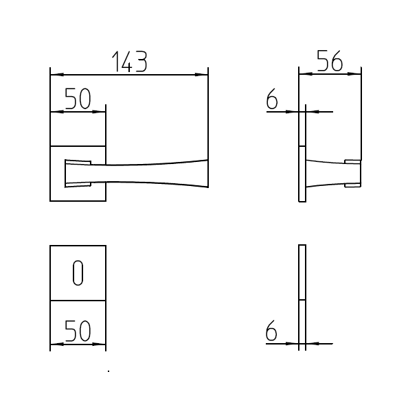 Manija Mandelli, modelo TELIS 1161 para recámara o baño, acabado cromo satinado