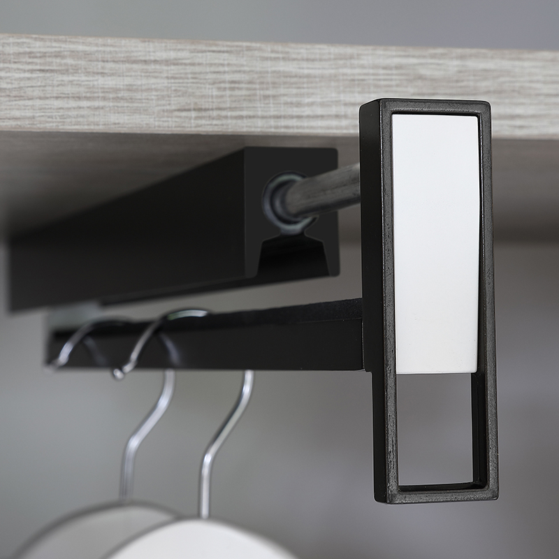 Valet extraíble DYNAMIC para clóset, extensión 290 mm, acabado negro mate