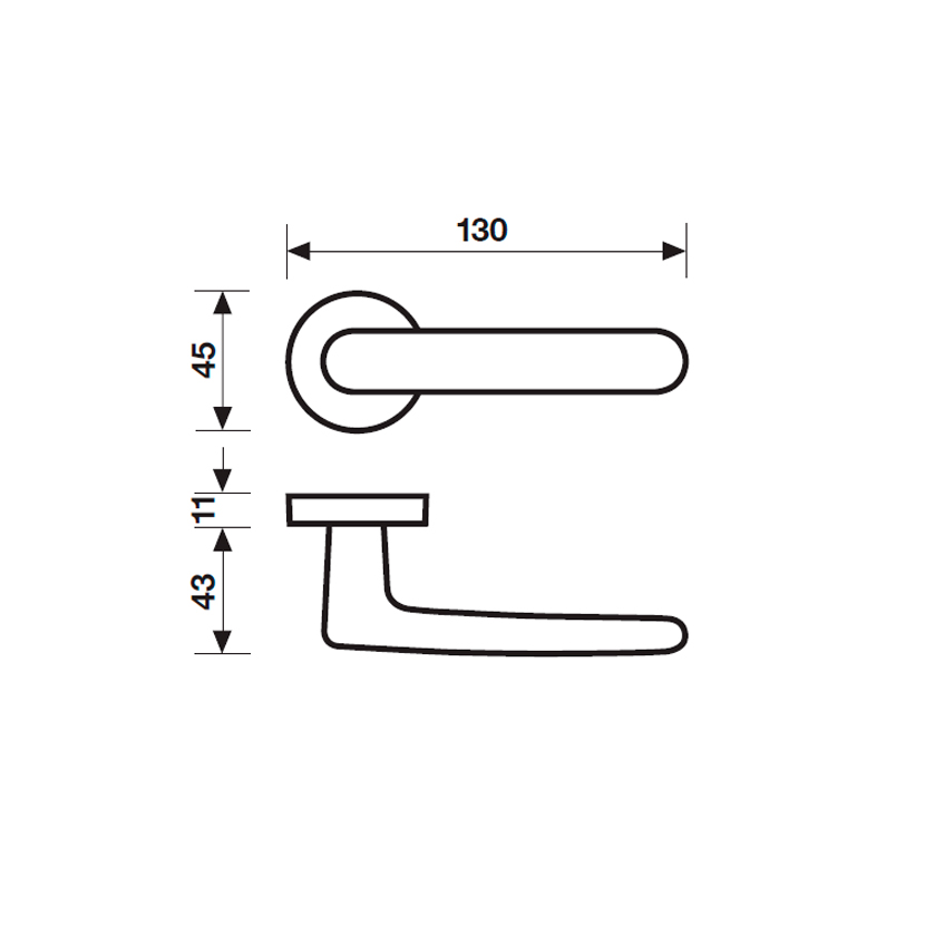 Set de manijas Valli&Valli, LOLITA H1024 con bocallave, diseñado por Valli Workshop, acabado cromo satinado