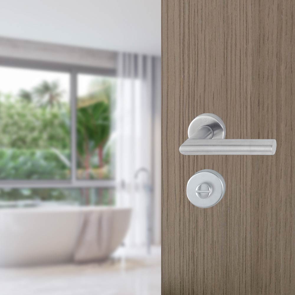 Manijas AMSTERDAM para baño, para espesor de 40-45mm, acabado acero inox