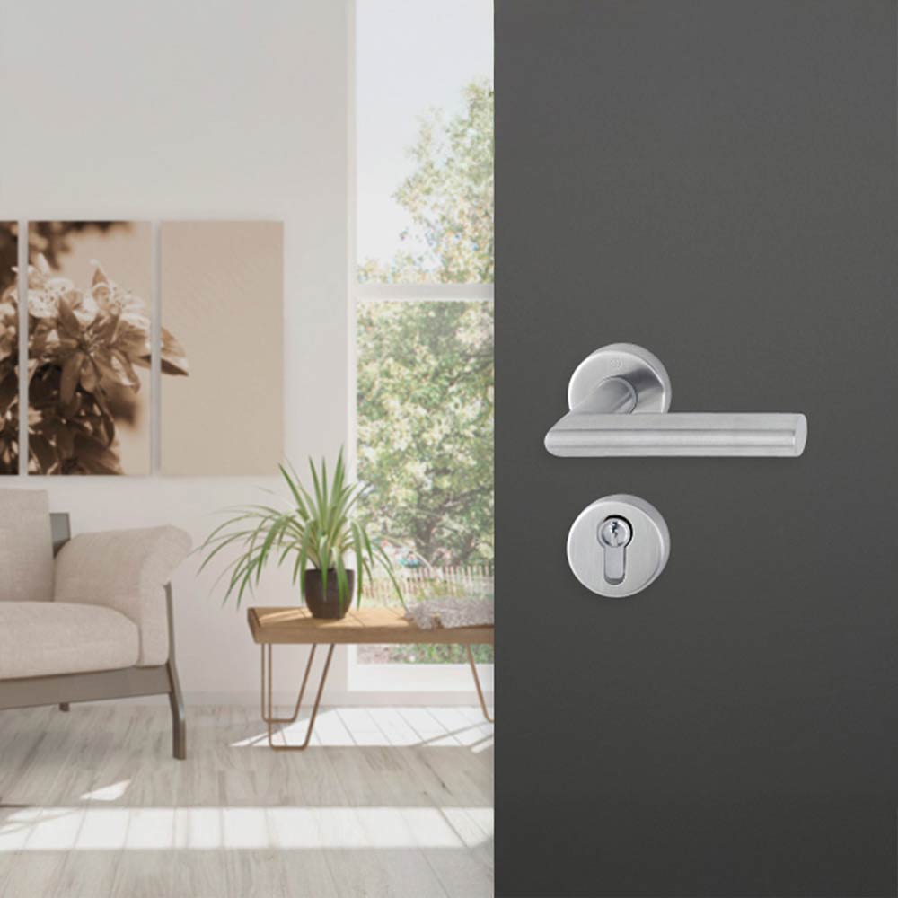 Manijas AMSTERDAM para recámara, para espesor de 37-47mm, acabado acero inox