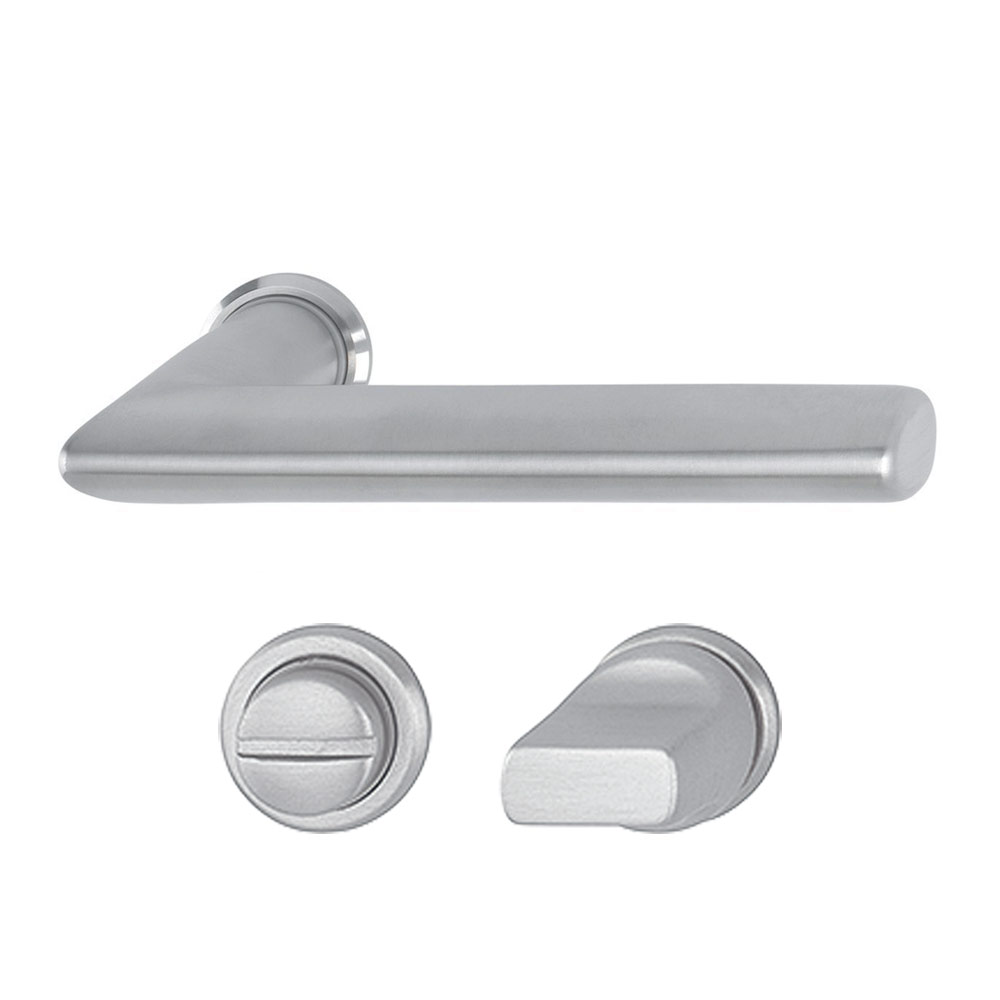 Manijas STOCKHOLM para puerta de baño, acabado acero inoxidable