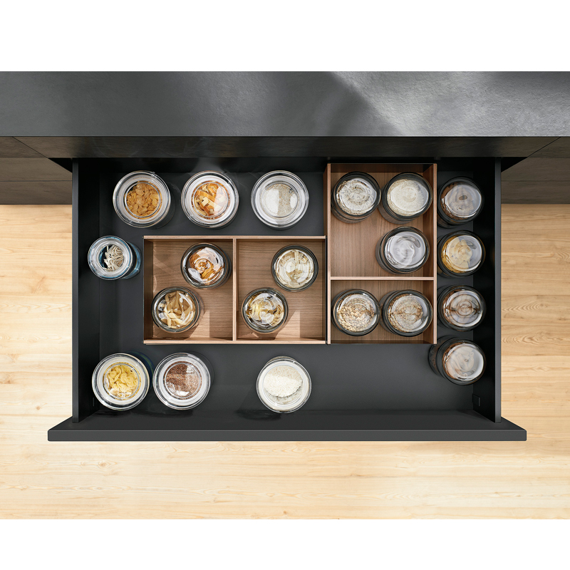 AMBIA-LINE marco cacerolero,con 1 divisor, Nogal Tennessee / Negro Carbón Mate