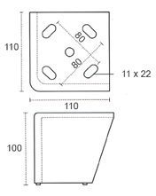Pata MASCHERA, altura 100 mm, acabado satinado
