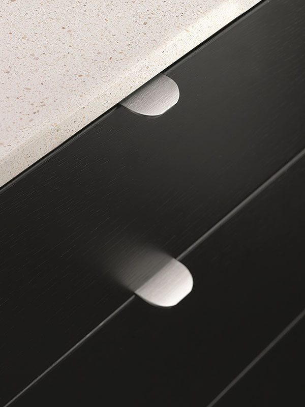 Jaladera recta Edge Round, long. 40 mm, acabado Inox