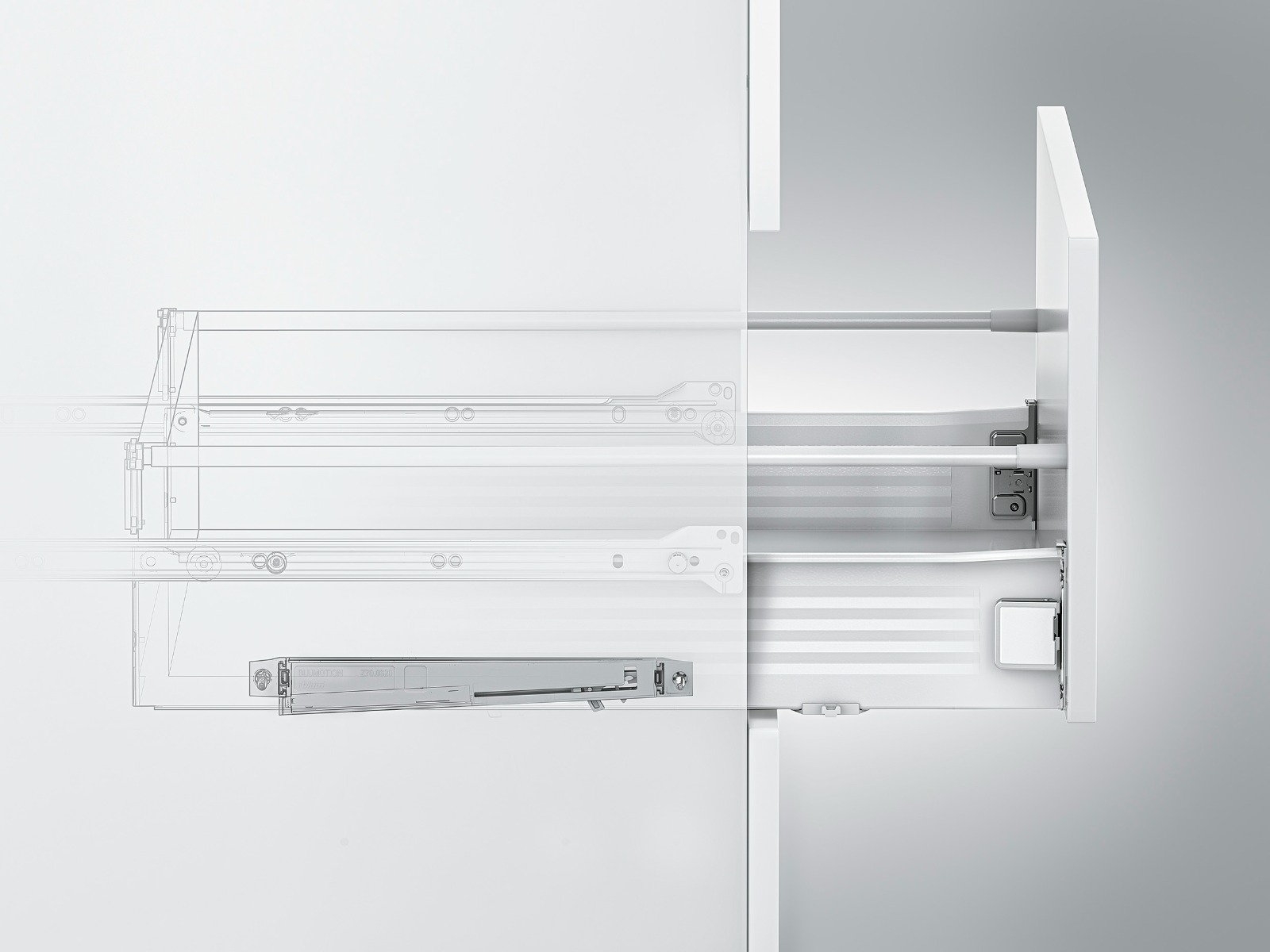 Juego de costados y correderas METABOX, altura M, 500 mm, gris