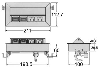 Multicontacto voz-datos NOVA , 2 contactos, 2 puertos opcionales