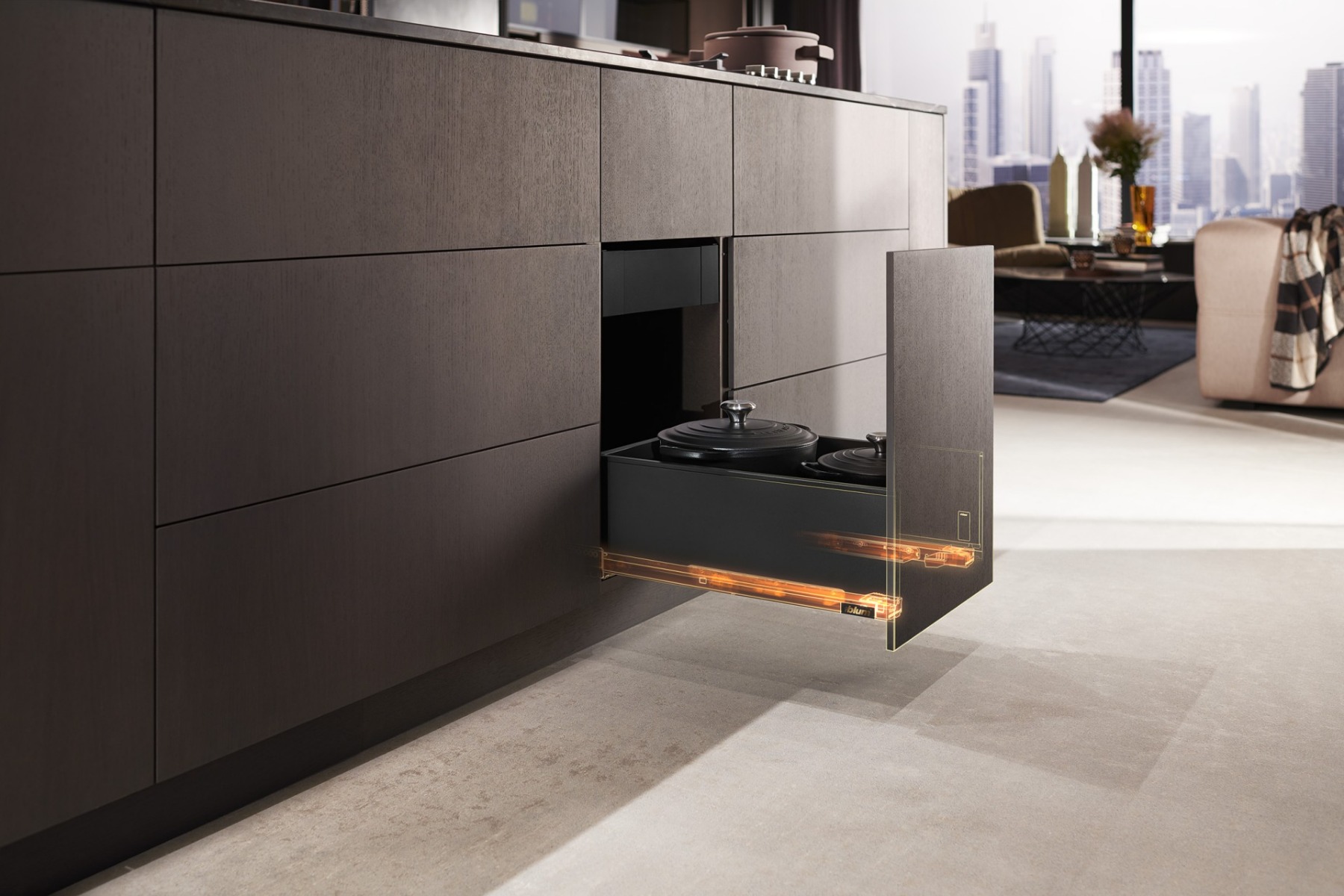 Cajón LEGRABOX pure altura C, color negro carbón mate